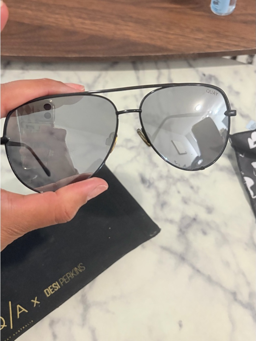 Quay x Desi High Key Aviator  Sunglasses